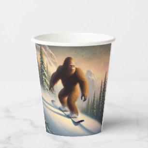 Bigfoot Snowboarding Pappbecher