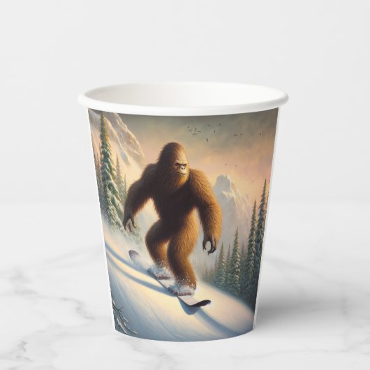 Bigfoot Snowboarding Pappbecher (Vorderseite)