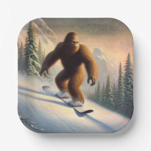 Bigfoot Snowboarding Pappteller