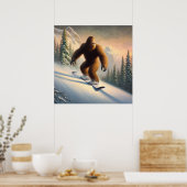 Bigfoot Snowboarding Poster (Küche)