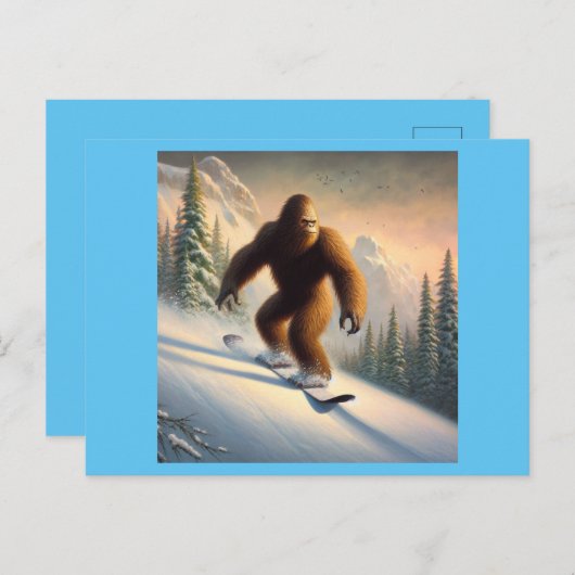 Bigfoot Snowboarding Postkarte (Vorne/Hinten)