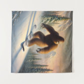 Bigfoot Snowboarding Wandteppich (Vorderseite (Horizontal))