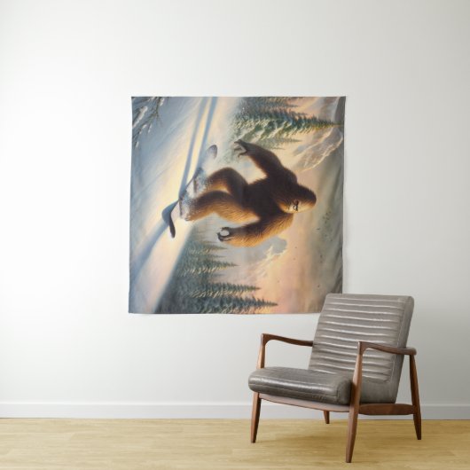 Bigfoot Snowboarding Wandteppich (Beispiel (Horizontal))