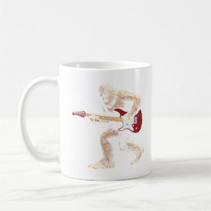 Bigfoot spielen Gitarrist und Gitarrist der Elektr Kaffeetasse