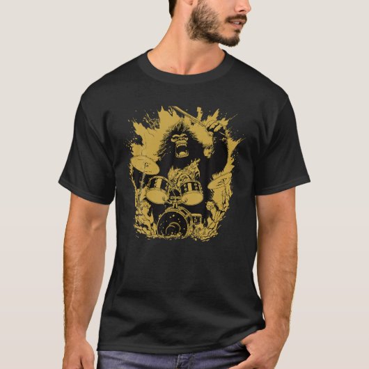 Bigfoot Spielen Trommler Sasquatch Bigfoot Dr. T-Shirt (Vorderseite)