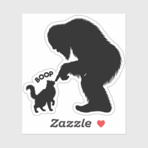 Bigfoot Spielende Langhaar-Katze Boop Aufkleber