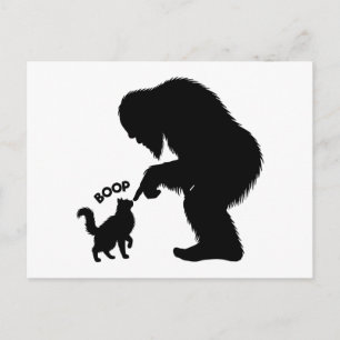 Bigfoot Spielende Langhaar-Katze Boop Feiertagspostkarte