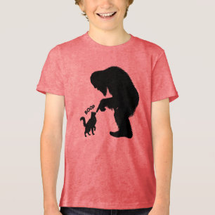 Bigfoot Spielende Langhaar-Katze Boop Tri-Blend Shirt