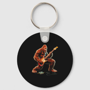 Bigfoot spielt elektrische Gitarre lustiger Gitarr Schlüsselanhänger