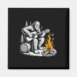 Bigfoot spielt Gitarre Lagerfeuer Lustiges Camping Magnet