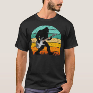 Bigfoot spielt Gitarre Retro Vintage Sasquatch Git T-Shirt