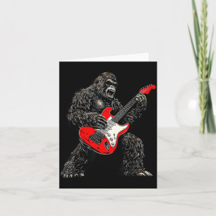 Bigfoot spielt Gitarre Rockmusikliebhaber Sasquatc Karte