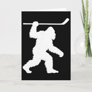 Bigfoot spielt Hockey lustige Sasquatch-Sportarten Karte
