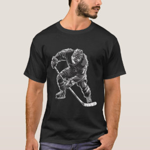 Bigfoot spielt Hockeyspieler lustiger Sasquatch Ho T-Shirt