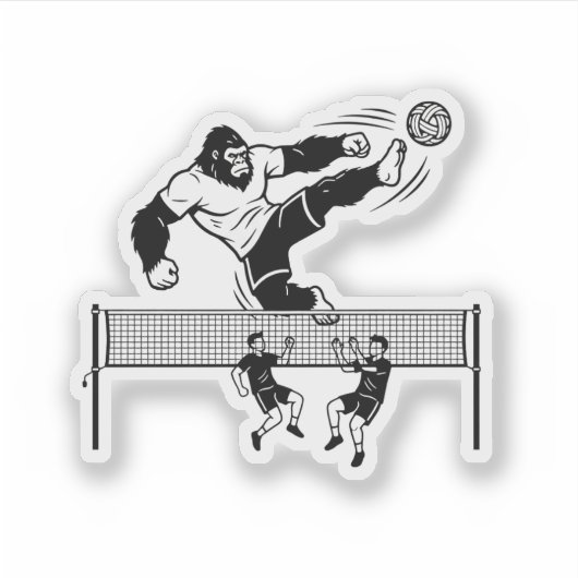 Bigfoot spielt Sepak Takraw Aufkleber (Vorderseite)