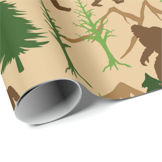 Bigfoot Squatchin in der Woods Birthday Party Geschenkpapier (Rolleneckpunkt)