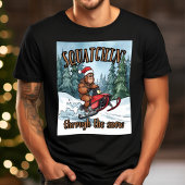 Bigfoot Squatchin' through the Snow Christmas T-Shirt
