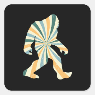 Bigfoot Squatchy Retro 90er-Stil Quadratischer Aufkleber