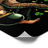 Bigfoot St Patricks Day Funny Sasquatch Saint Padd Poster (Ecke)