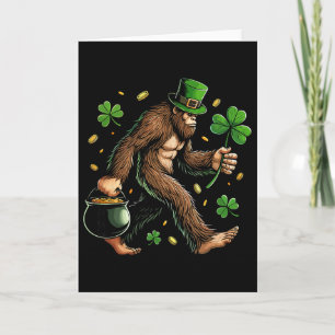 Bigfoot St. Patricks Day Lustiger Sasquatch Sankt  Karte