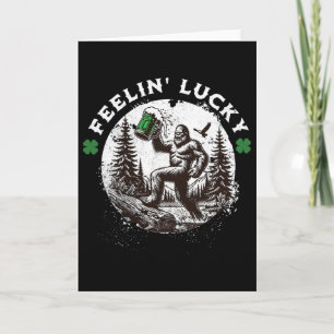 Bigfoot St. Patricks Day Sasquatch Shamrocks Glück Karte