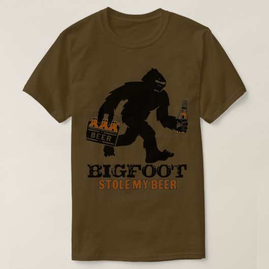 bigfoot stahl mein Bier sasquatch yeti Camping out T-Shirt (Design vorne)