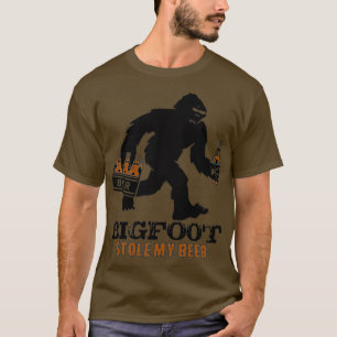 bigfoot stahl mein Bier sasquatch yeti Camping out T-Shirt