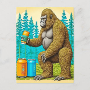 Bigfoot Stealing Bers Postkarte