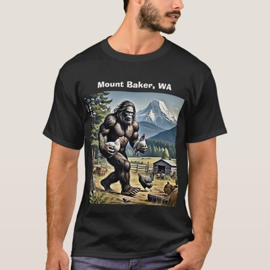 Bigfoot Stealing Chickens T-Shirt (Vorderseite)