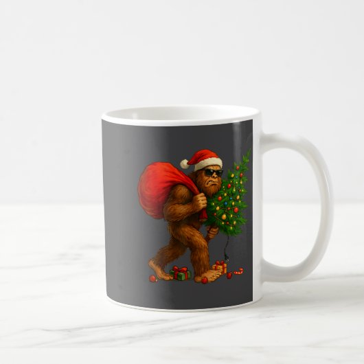 Bigfoot Stealing Christmas Tree Lights Xmas Boys M Kaffeetasse (Rechts)