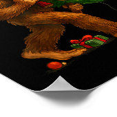 Bigfoot Stealing Christmas Tree Lights Xmas Boys M Poster (Ecke)