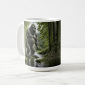 Bigfoot stehend in einem Creek-Cartoon Kaffeetasse (Vorderseite Links)