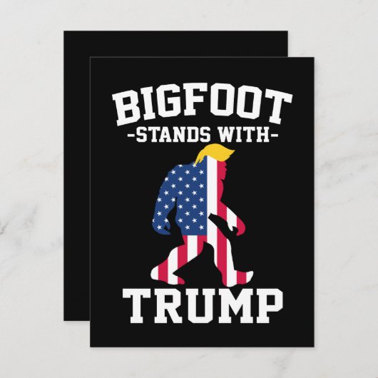 Bigfoot steht bei den Wahlen 2024 unter Trump Dankeskarte (Vorne/Hinten)