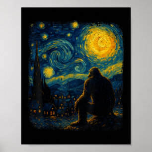 Bigfoot Sternennacht Van Gogh Geschenke Für Männer Poster