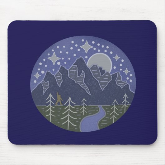 Bigfoot Sternenreiche Nachtwanderung | Kryptozoolo Mousepad (Vorne)