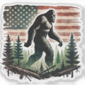 Bigfoot Sticker - American Flag Patriot (Vorderseite)