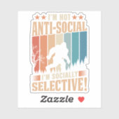 Bigfoot Sticker - Ich bin nicht antisozial (Blatt)