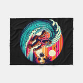 Bigfoot Surfboard Beach Summer Surfing Sasquatch H Fleecedecke (Vorderseite (Horizontal))