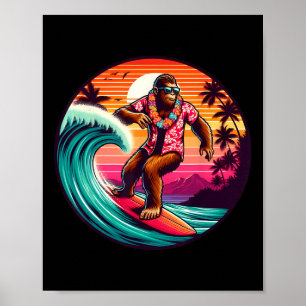 Bigfoot-Surfbrett-Strand-Sommer-Surfen-Sasquatch H Poster