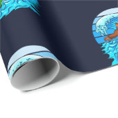 Bigfoot Surfen Reiten Die Wellen Spaß Sasquatch Geschenkpapier (Rolleneckpunkt)