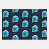 Bigfoot Surfen Reiten Die Wellen Spaß Sasquatch Geschenkpapier Set (Vorderseite 3)