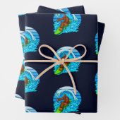 Bigfoot Surfen Reiten Die Wellen Spaß Sasquatch Geschenkpapier Set (Beispiel)