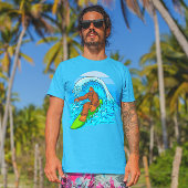 Bigfoot Surfen Reiten Die Wellen Spaß Sasquatch T-Shirt