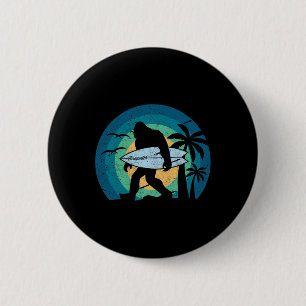 Bigfoot-Surfer-Shirt Lustig Sasquatch Yeti Surfen  Button