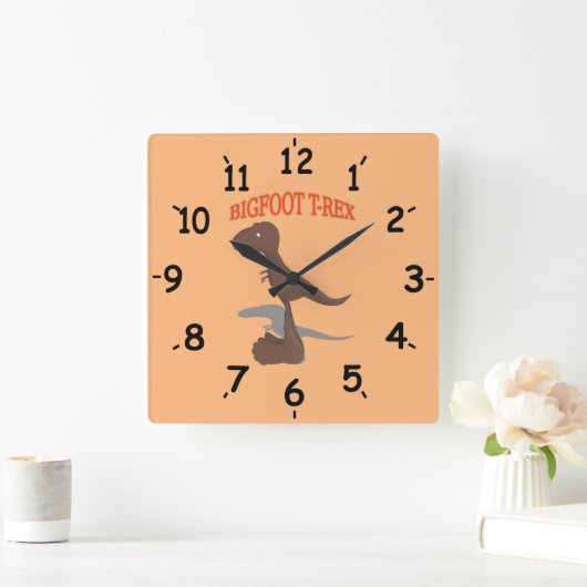 Bigfoot T-Rex Quadratische Wanduhr (Zuhause)