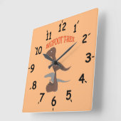 Bigfoot T-Rex Quadratische Wanduhr (Winkel)