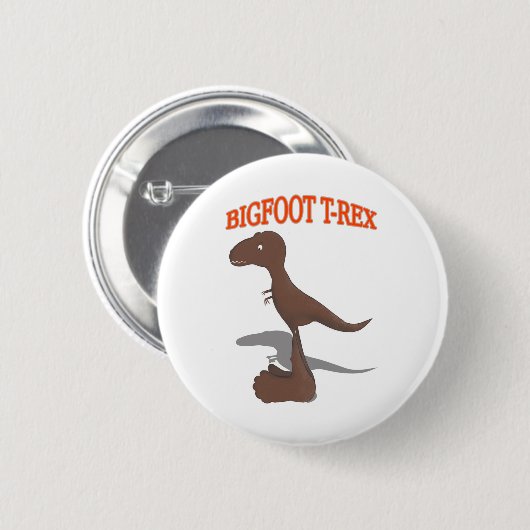 Bigfoot T-Rex Zeichnend Button (Vorne & Hinten)