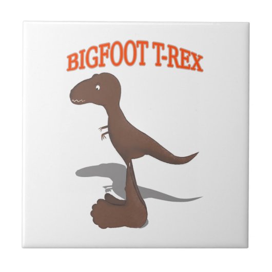 Bigfoot T-Rex Zeichnend Fliese (Vorderseite)