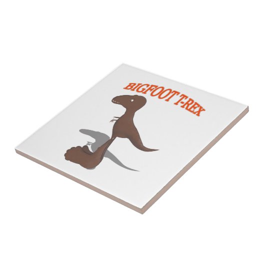 Bigfoot T-Rex Zeichnend Fliese (Seite)