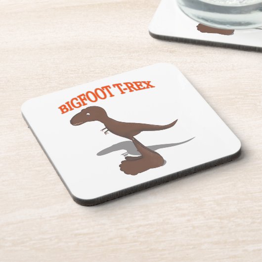 Bigfoot T-Rex Zeichnend Getränkeuntersetzer (Linke Seite)